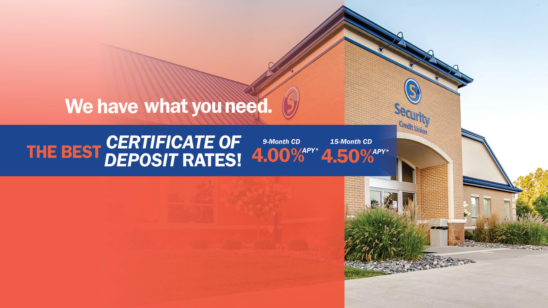We have what you need. The best CD rates around!