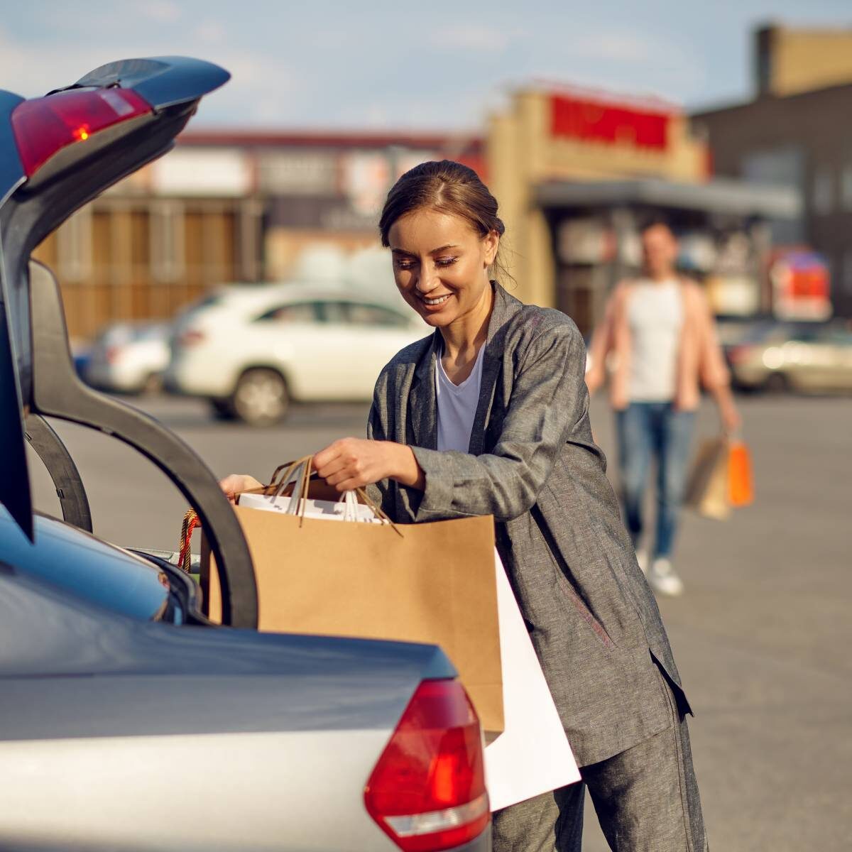 Woman in Parking Lot Woman in Parking Lot